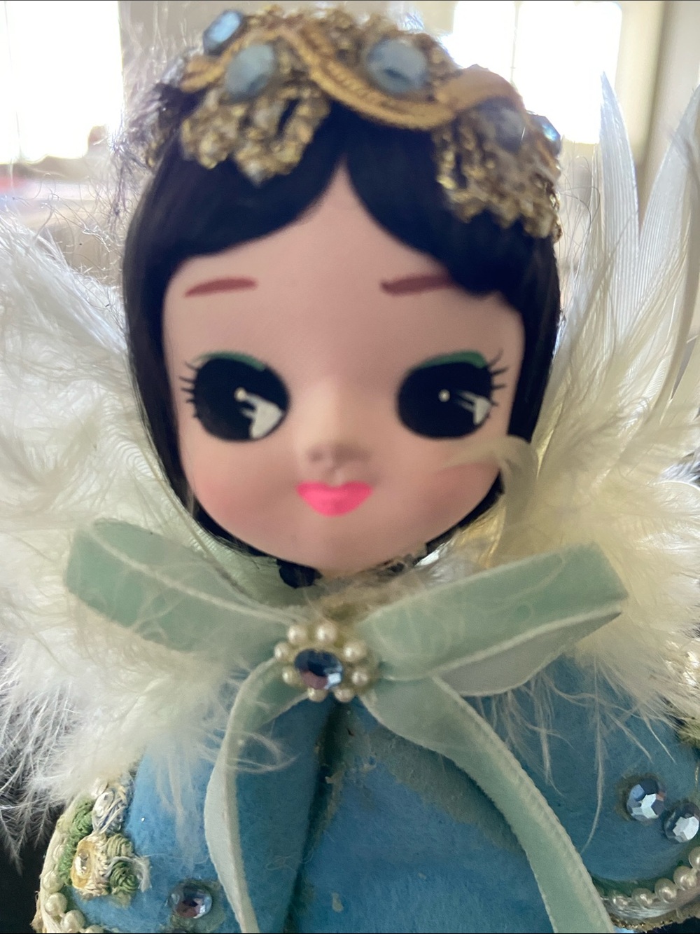 Adorable Mid Century Holiday Kitsch Felt Angel Doll xx - Picture 4 of 5